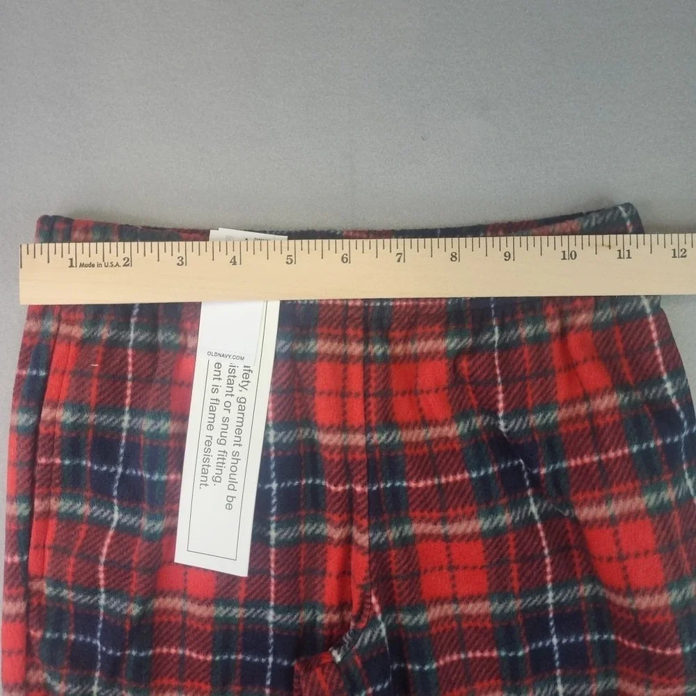Old Navy Unisex Youth Size 8 Red Green Plaid Flannel Pocketed Pajama Pants NWT‎
